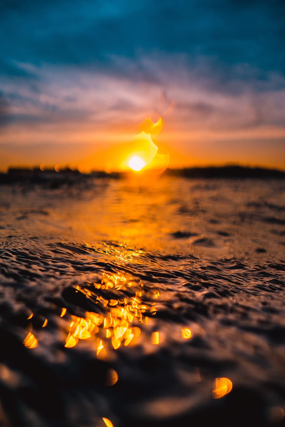depth of field photography of body of water during golden hour, HD wallpaper