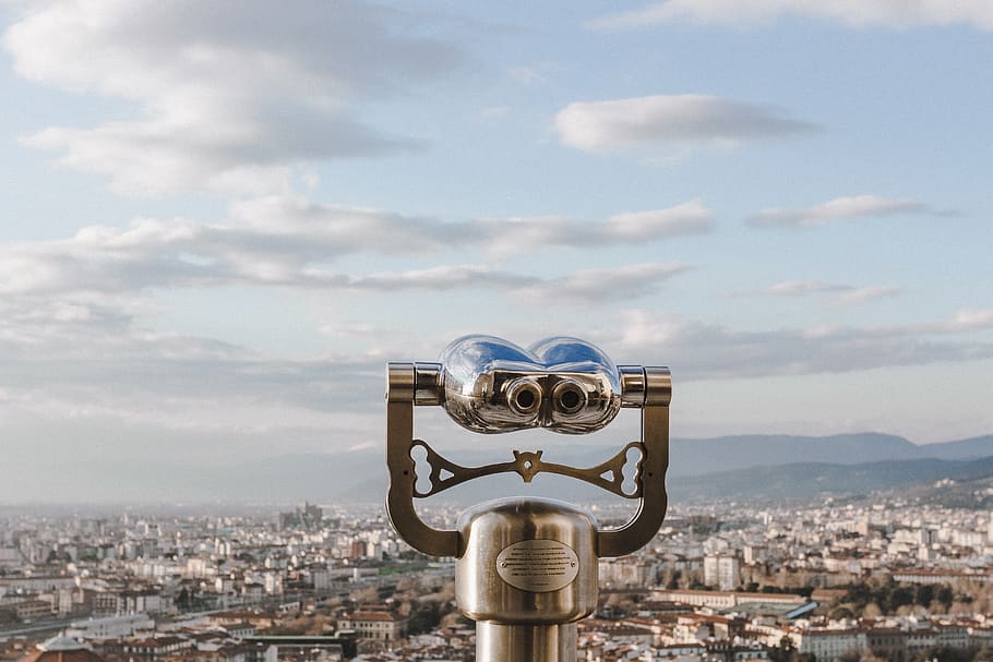 silver dock viewer scope, architecture, city, cityscape, binoculars HD wallpaper