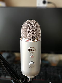 microphone, blue, yeti, audio, recording, gaming, volume, input device HD wallpaper