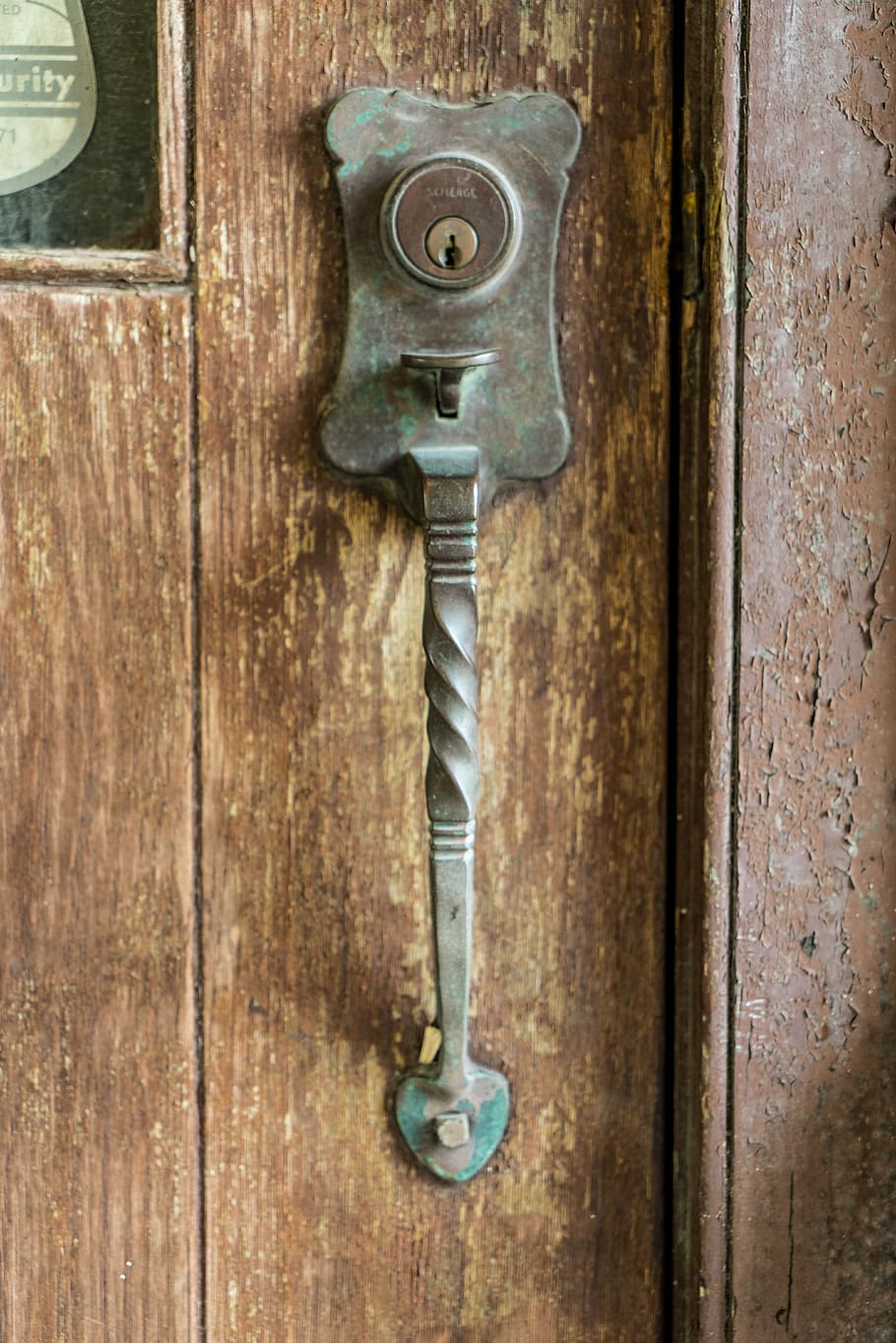 handle, wood, door, lock, key, handrail, banister, bracket, HD wallpaper
