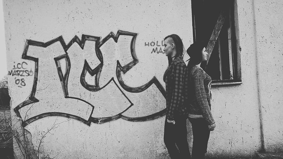 person, human, graffiti, wall, text, clothing, apparel, art HD wallpaper