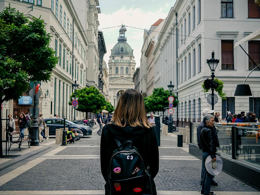 hungary, budapest, girlfriend, explore, st. stephan's basilika HD wallpaper