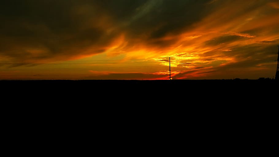 russia, tolyatti, sunset, fire, cloud - sky, orange color, beauty in nature HD wallpaper