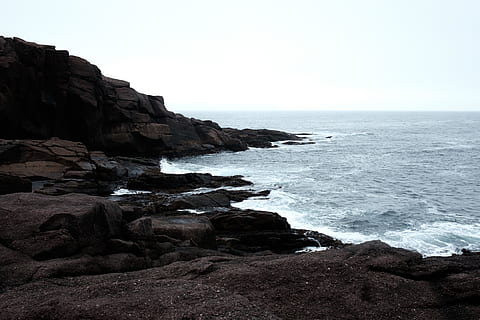canada, cape spear, nf, sea, water, rock, sky, rock - object HD wallpaper