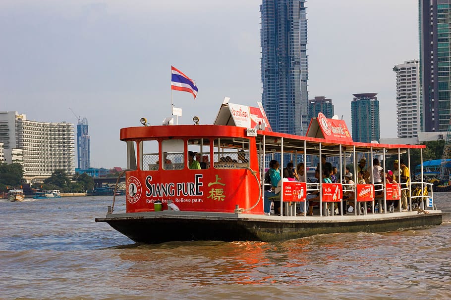 boat, tourism, thailand, asia, southeast asia, chao phraya river, HD wallpaper