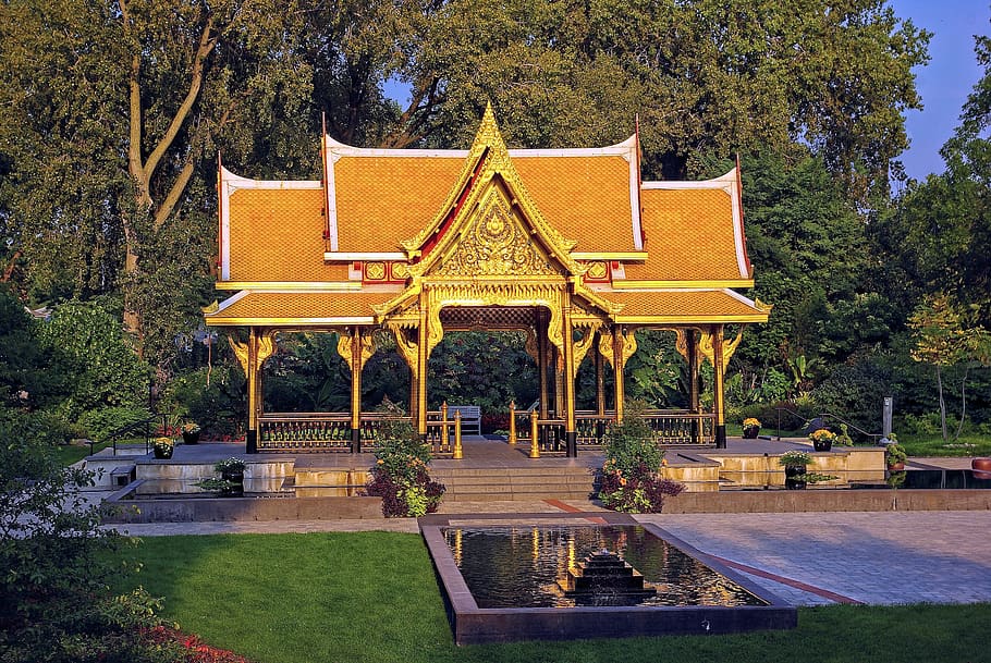 Hd Wallpaper Thai Pavilion At Olbrich Botanical Gardens