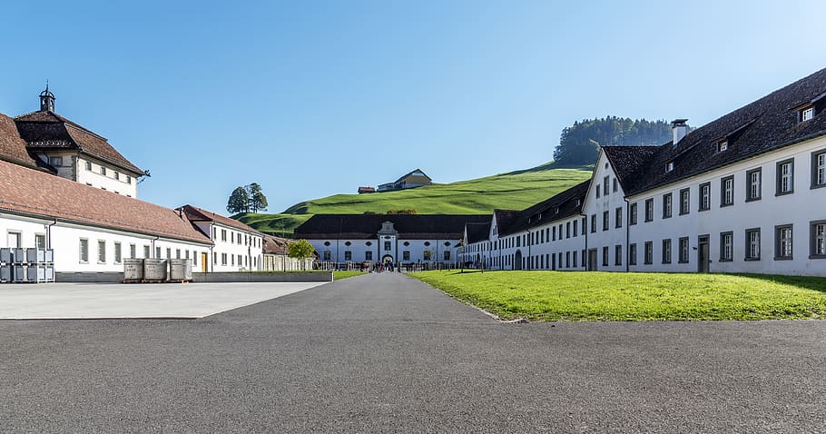 einsiedeln, monastery, marstall, architecture, building, building exterior HD wallpaper