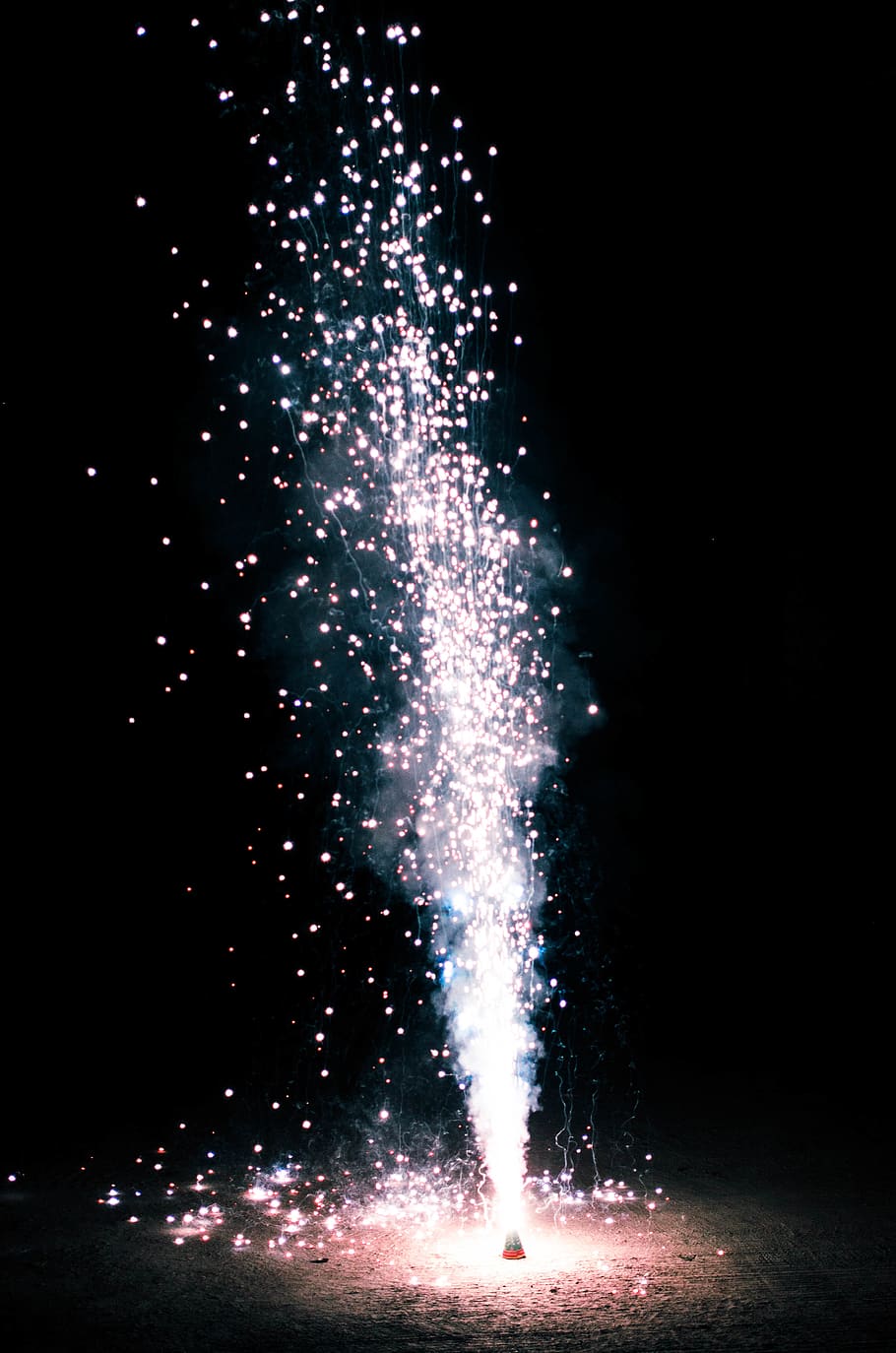 fireworks, dark, black, sparks, india, tree, lights, bokeh, HD wallpaper