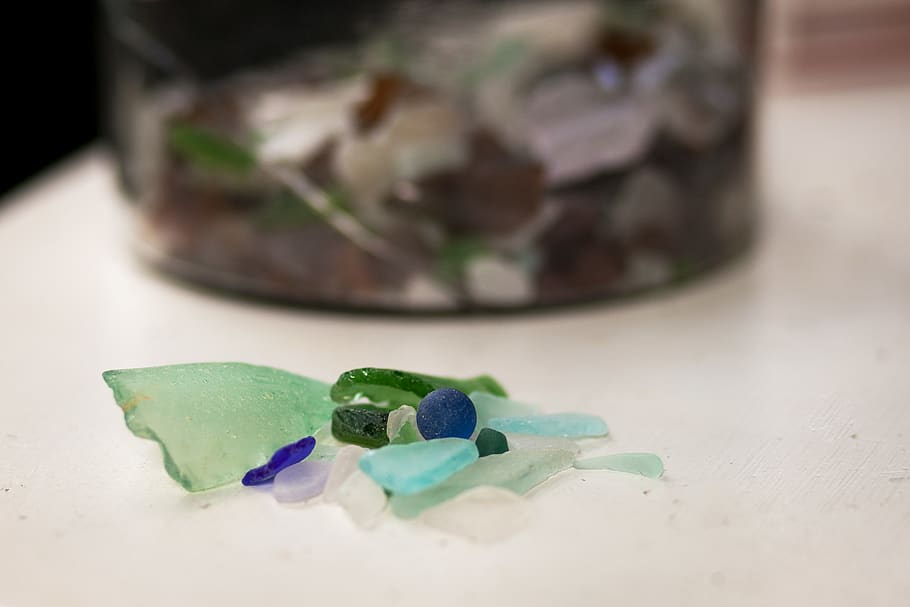 sea glass, indoors, green color, close-up, selective focus HD wallpaper