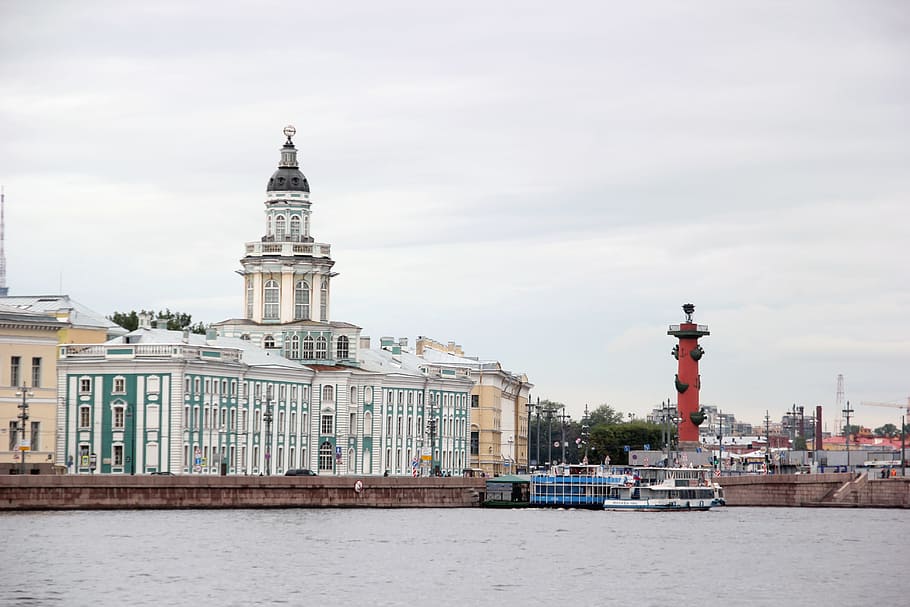 russia, petersburg, st, tower, cathedral, river, travel, view