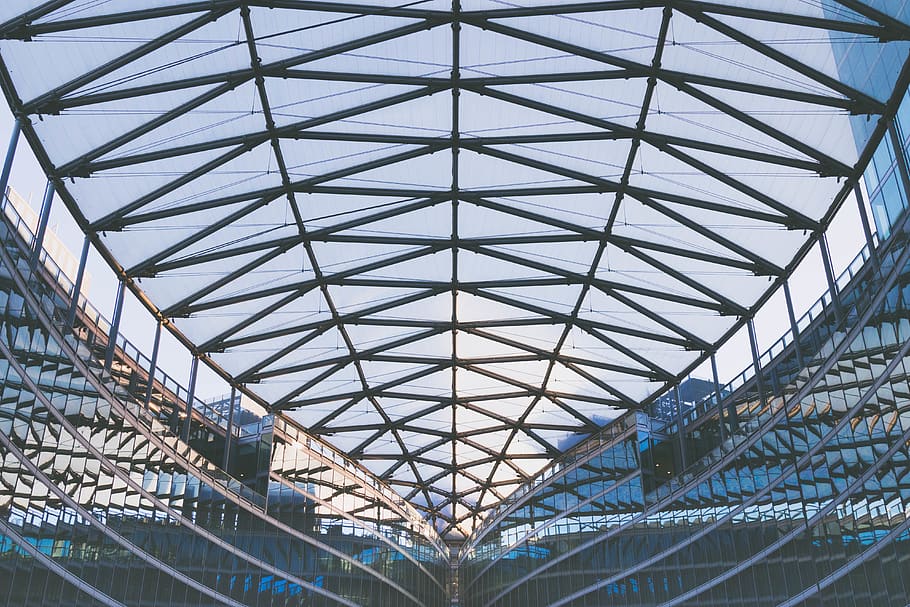 Day roof. Photo Metal Concrete structures.