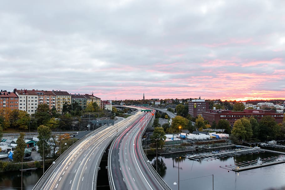 architecture, building, infrastructure, sky, clouds, bridge HD wallpaper