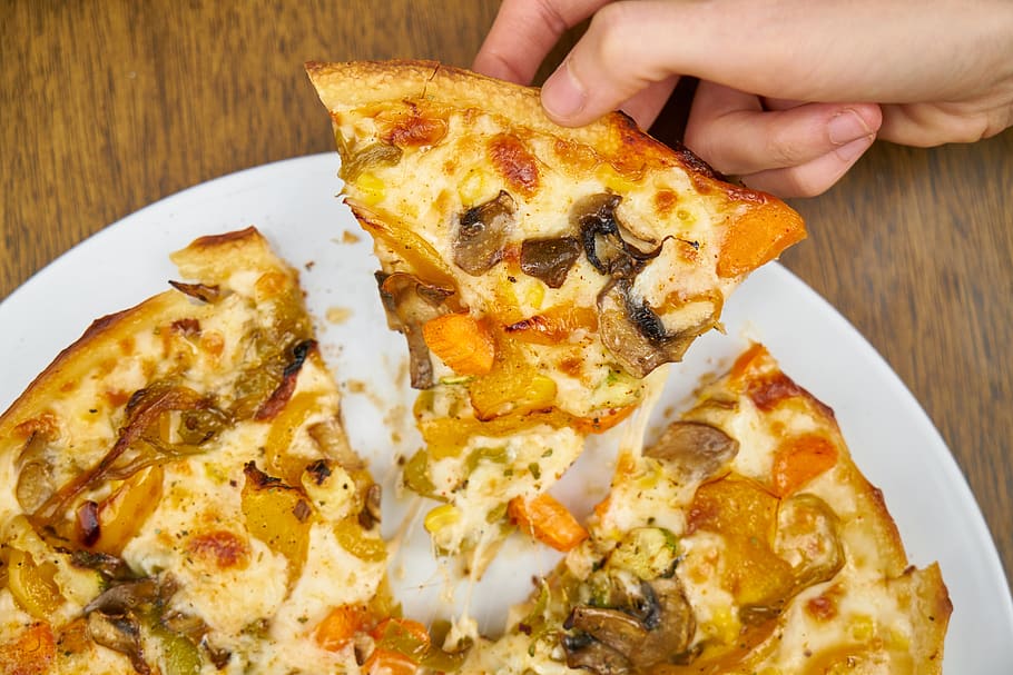 Person Getting a Pizza Slice, baked, cheese, close-up, crust HD wallpaper