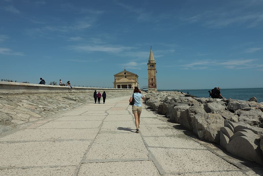 building, architecture, tower, spire, steeple, person, human HD wallpaper