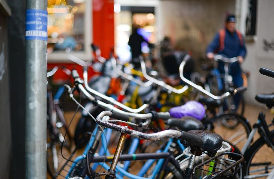 parked, bikes, netherlands, groningen, bicycle, cyclist, urban HD wallpaper