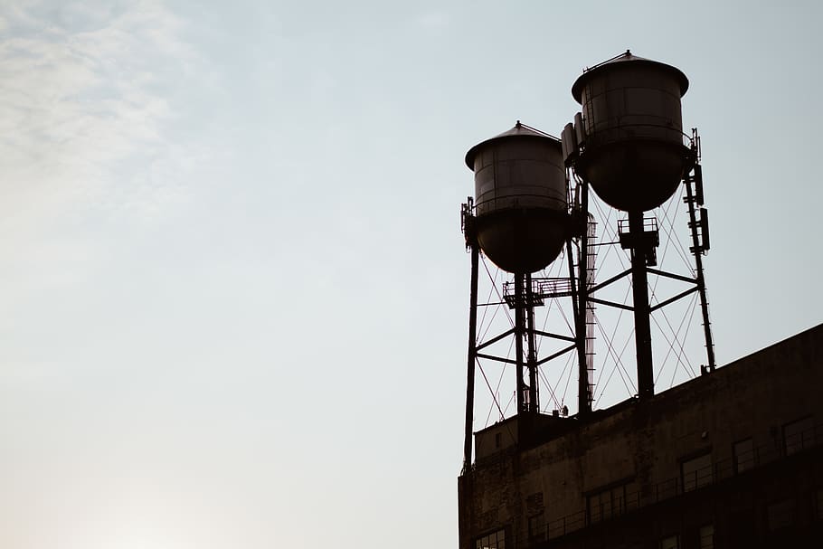 united states, duluth, sky, low angle view, water tower - storage tank HD wallpaper