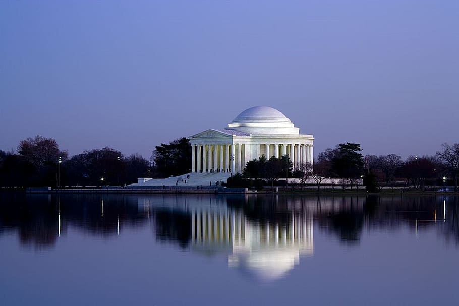 memorial, jefferson, construction, architecture, keep, lake HD wallpaper