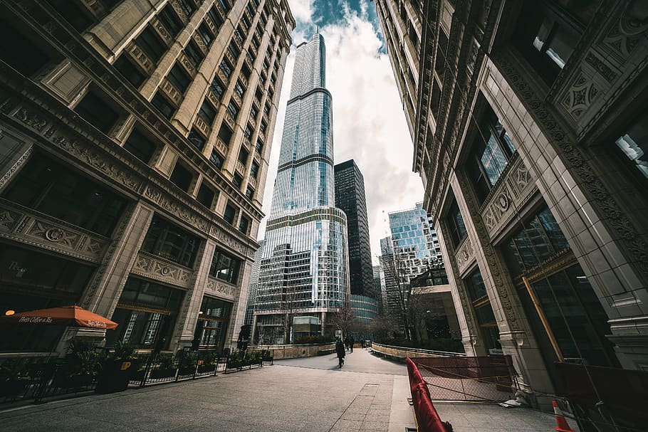 man standing near building, person, human, office building, city HD wallpaper