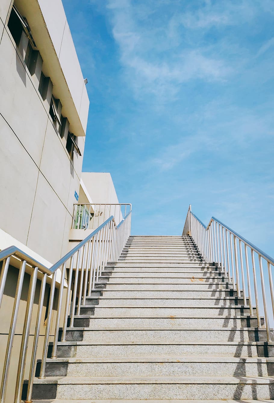 Stairs, architecture, building, handrail, perspective, staircase HD wallpaper