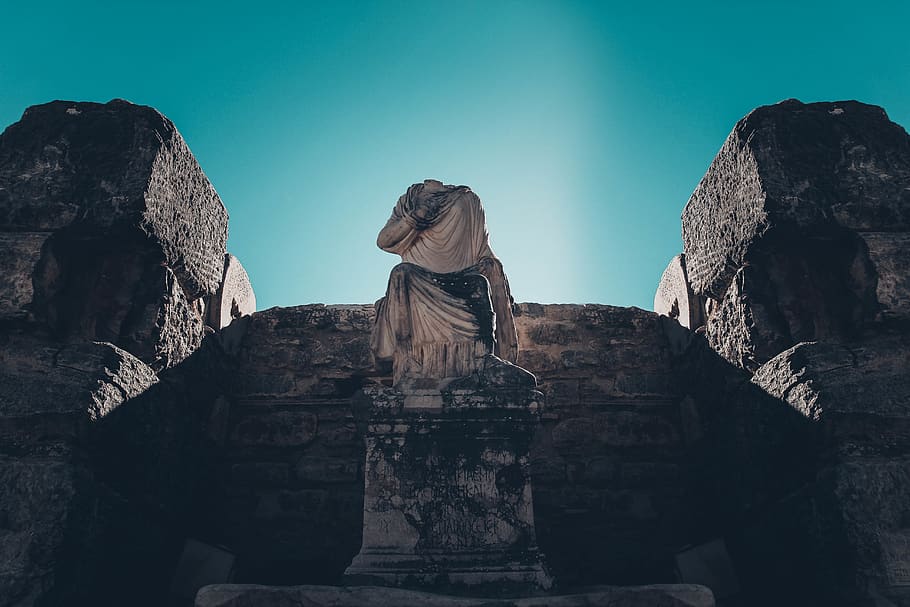 gray concrete statue, nature, outdoors, archaeology, monument HD wallpaper
