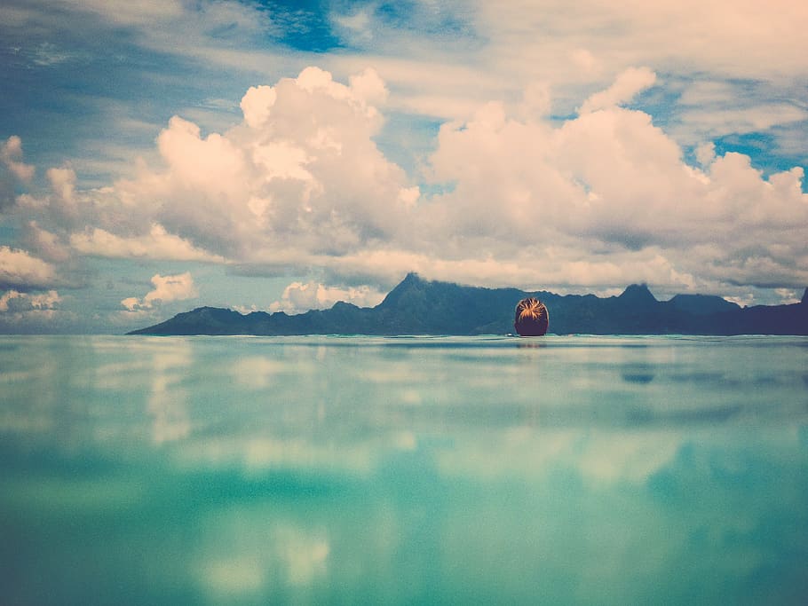 blue, aqua, swim, tropical, view, tahiti, swimming pool, water, HD wallpaper