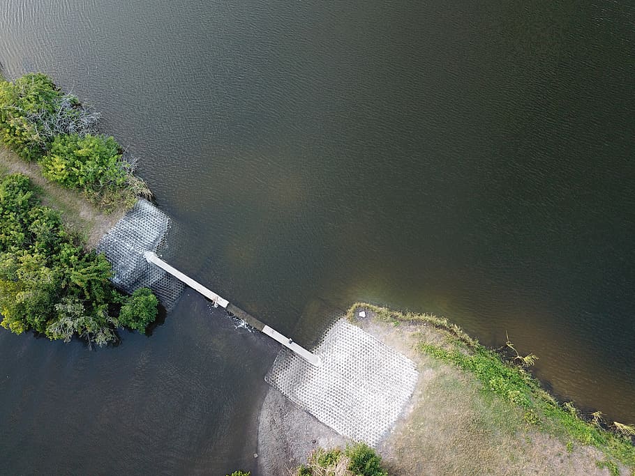 green islets, water, nature, outdoors, river, dam, landscape HD wallpaper