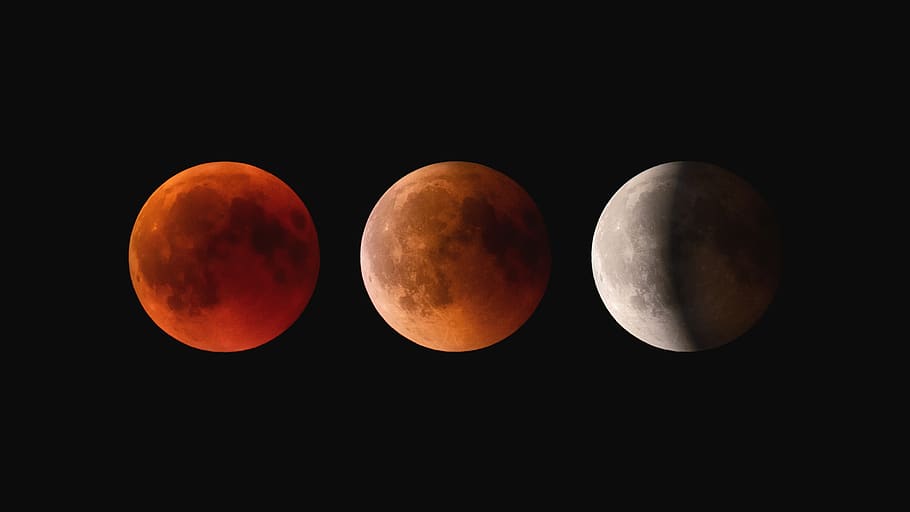several moons, space, astronomy, sky, night, eclipse, natural phenomenon HD wallpaper
