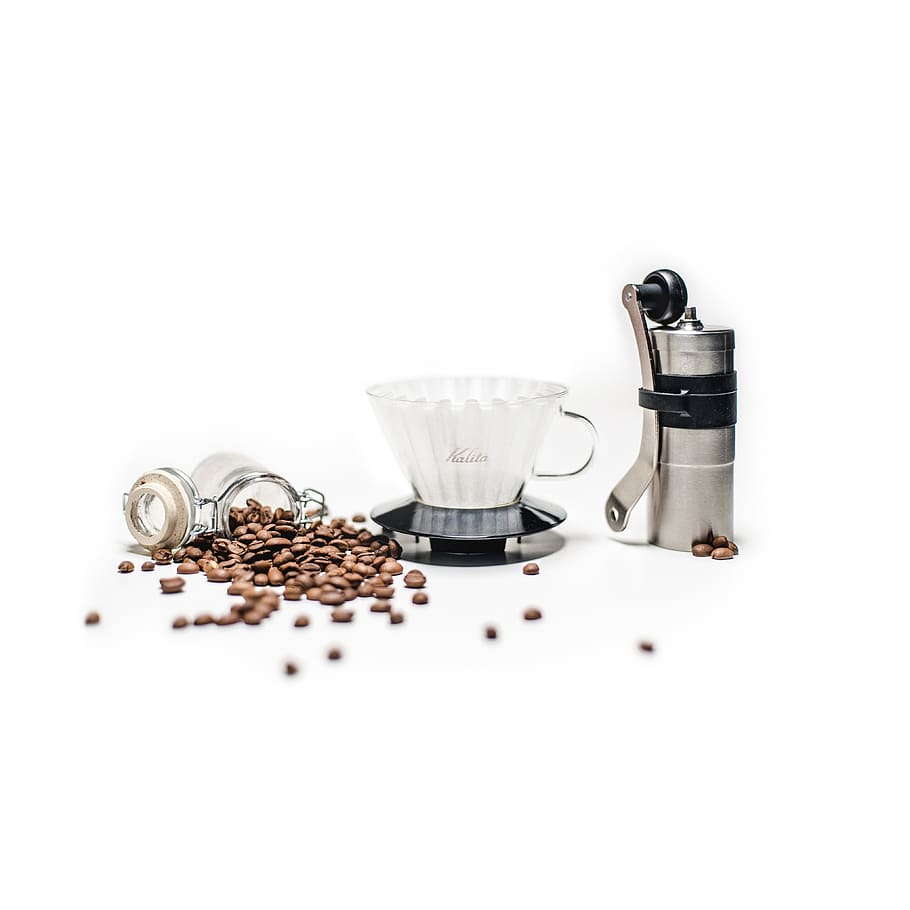 coffee bean, spill, jar, cup, percolate, grinder, drink, food and drink HD wallpaper