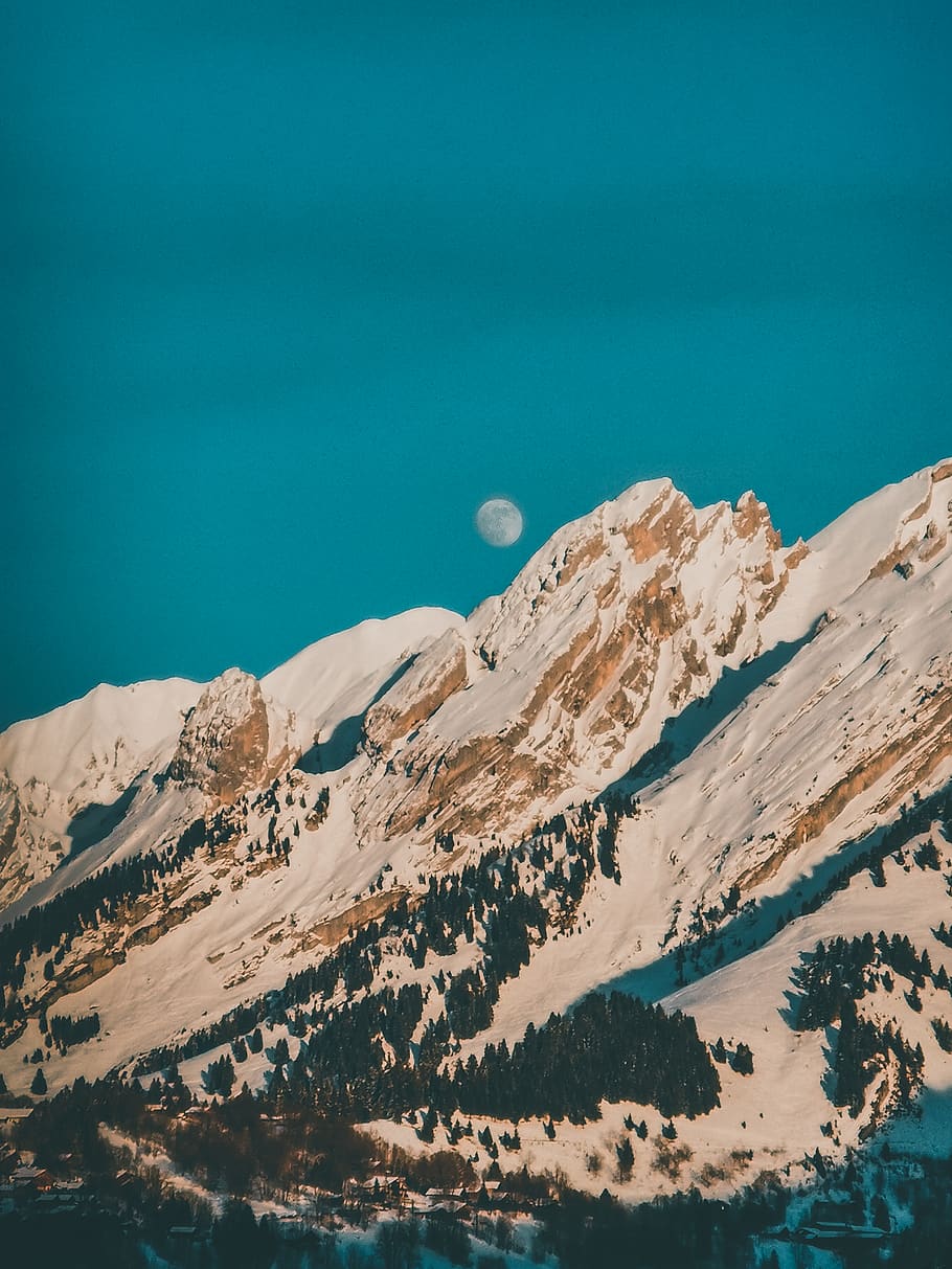 Mountain Covered In Snow, high, landscape, mountain peak, nature HD wallpaper