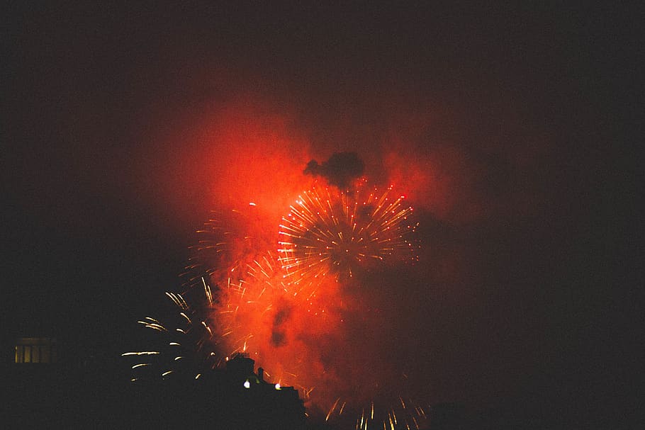 russia, kazan, cloud, fire, city, firework, sky, motion, exploding HD wallpaper