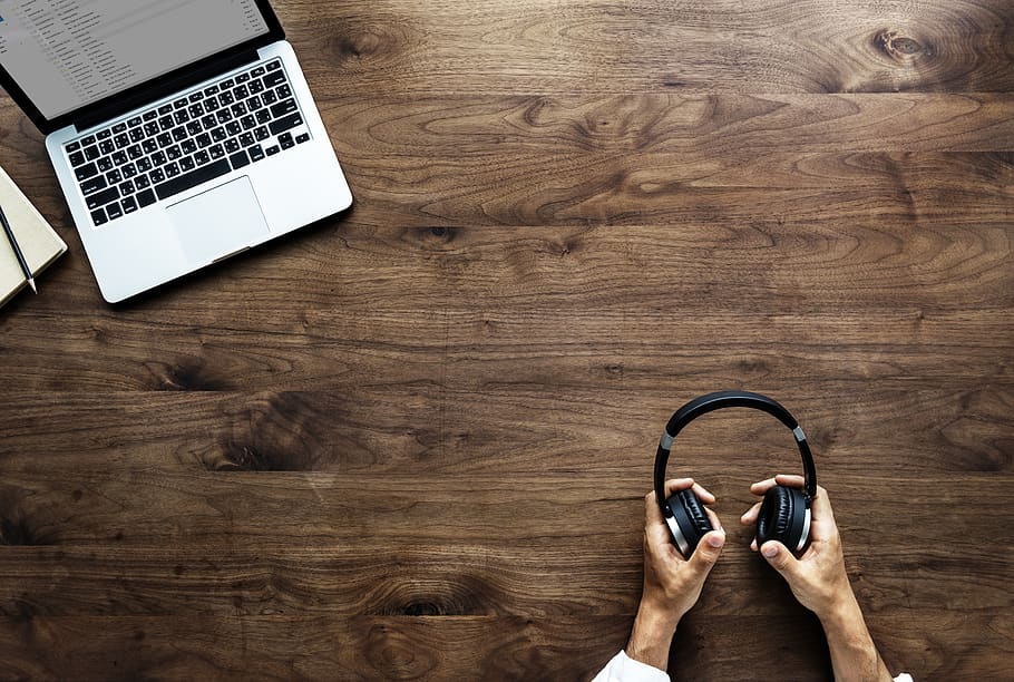 Photography of Person Holding Headphone, device, flatlay, hands HD wallpaper