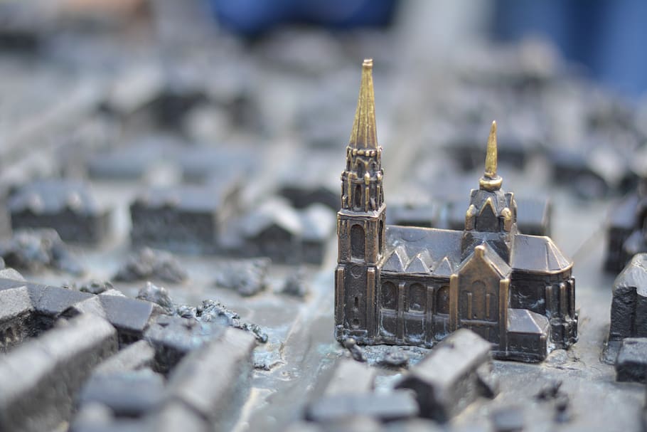 ternopil, miniature, bronze, model, sculpture, tourism, architecture HD wallpaper