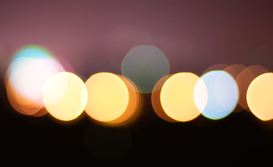 Yellow and White Lights Bokeh, abstract, art, blur, bright, circle HD wallpaper