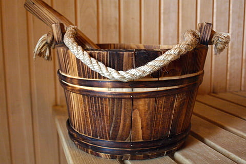 Sauna Bucket, various, relax, water, wood, wood - material, container HD wallpaper