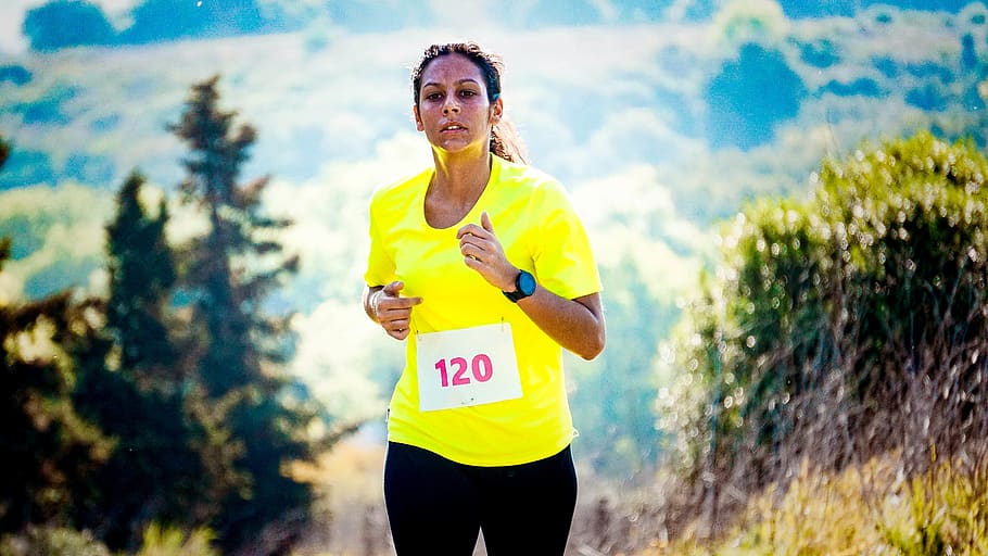 Selective Focus Photo of Woman Wearing Yellow Shirt, action, active HD wallpaper