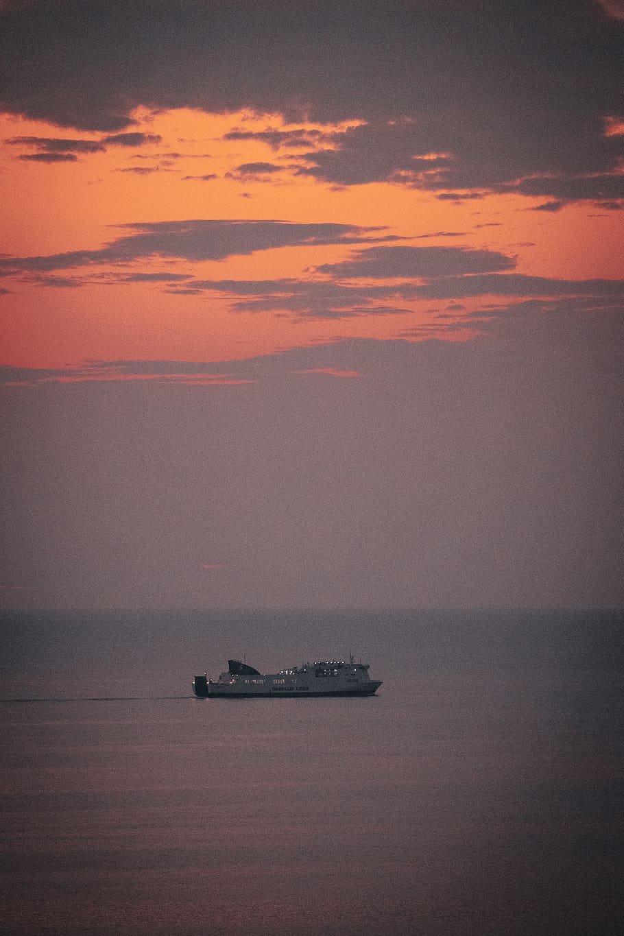 white ship, sky, greece, dusk, sunset, porto katsiki, grey, watercraft HD wallpaper