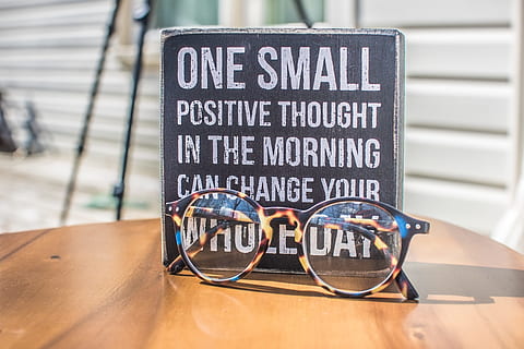Photo of a Sign and Eyeglasses on Table, blur, close-up, decor HD wallpaper