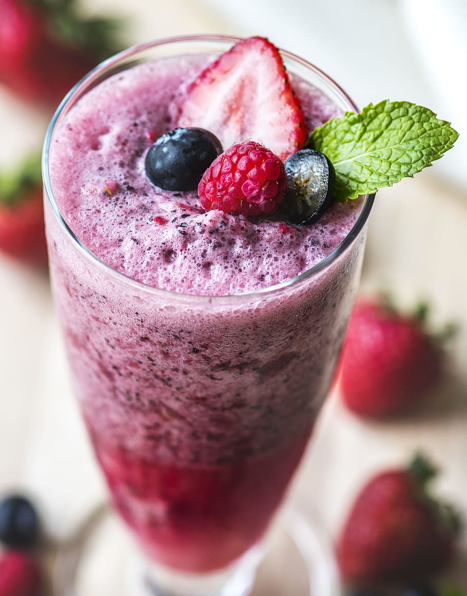 Closeup Photo of Strawberry Shake, antioxidant, berries, beverage HD wallpaper