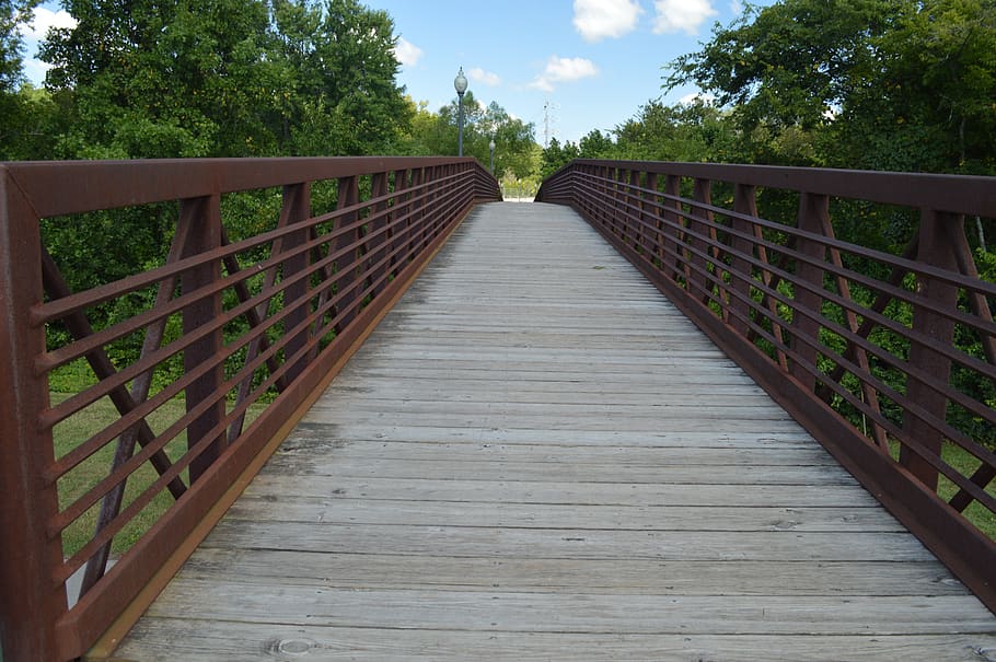 bridge, wide angle, outside, direction, the way forward, railing HD wallpaper