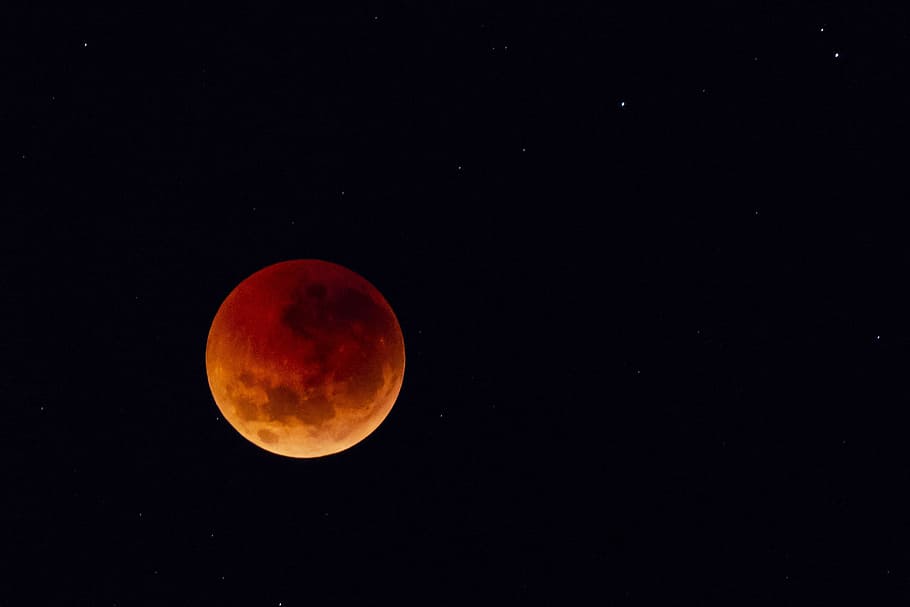moon view during night time, moon light, starry sky, night ime HD wallpaper