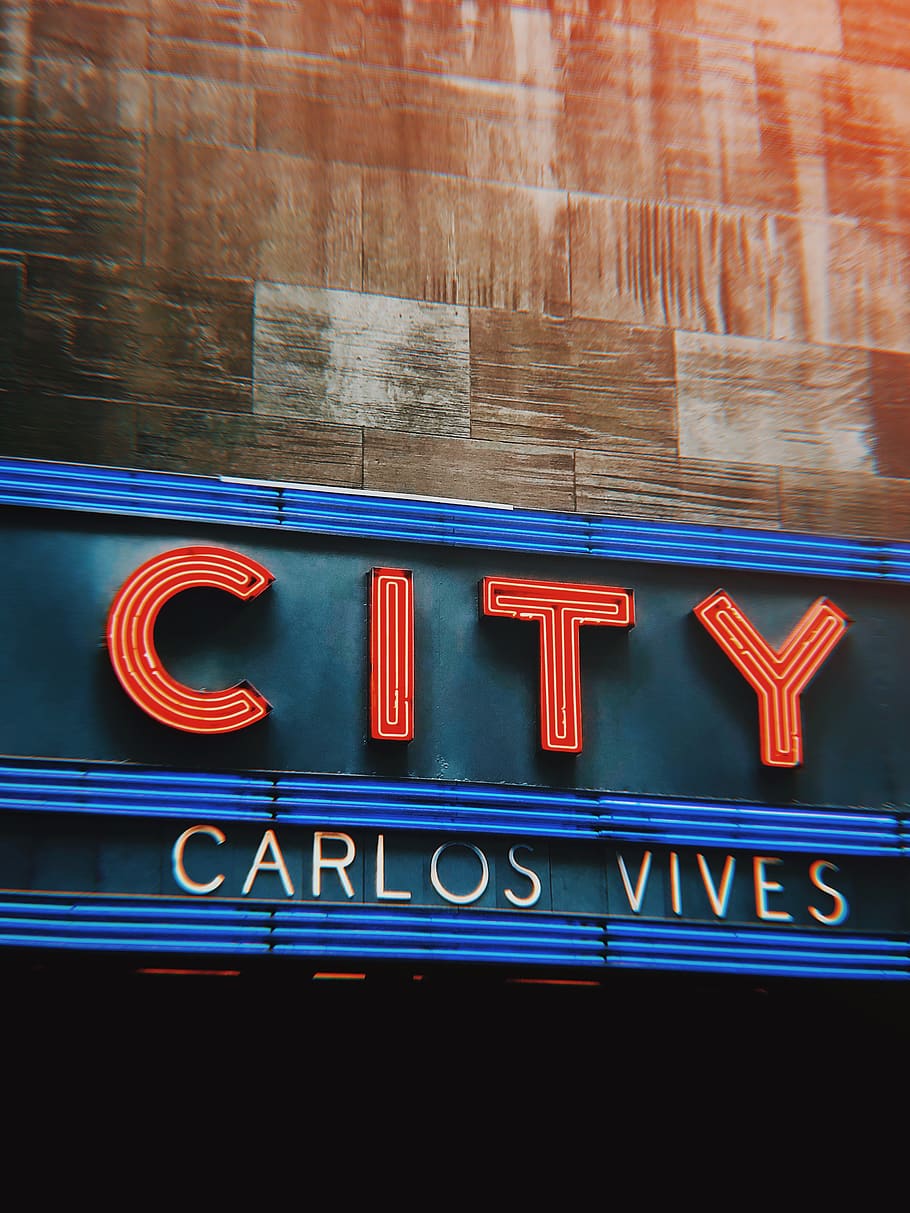 close-up photo of City Carlos Vives signage, emblem, word, logo, HD wallpaper