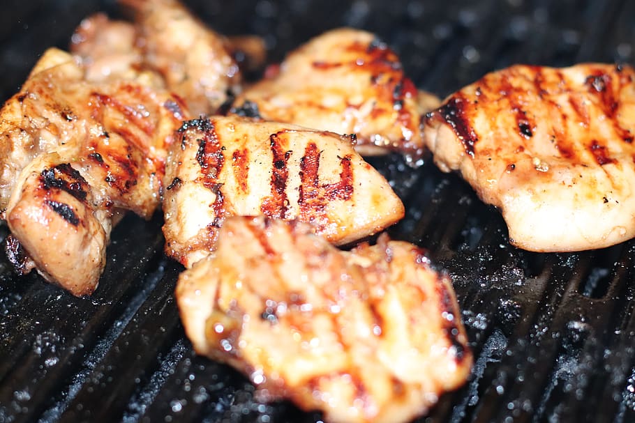chicken, grill, barbeque, meat, food, food and drink, barbecue HD wallpaper