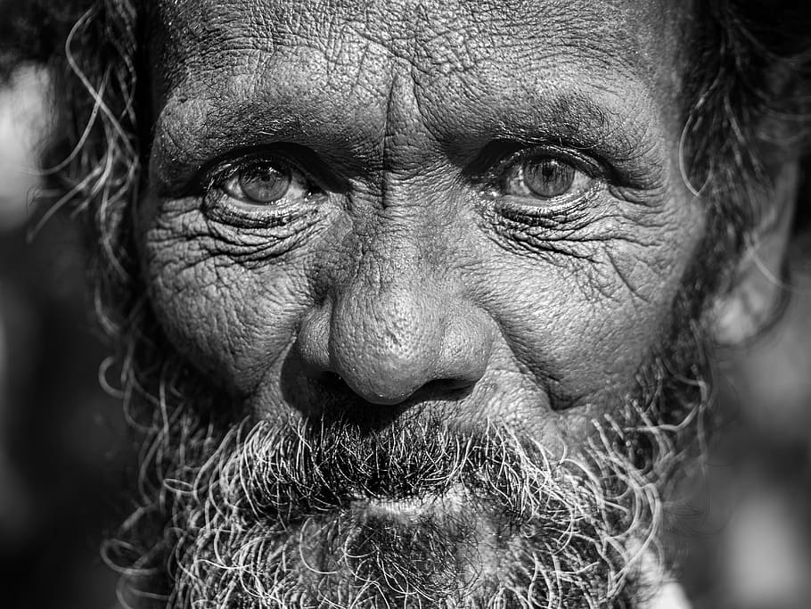 man's face, portrait, close-up, body part, facial hair, beard HD wallpaper