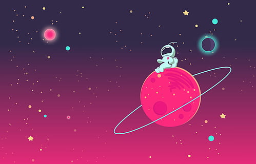 HD wallpaper: Deep Colorful Outer Space - Cartoon Illustration, astronaut,  background | Wallpaper Flare