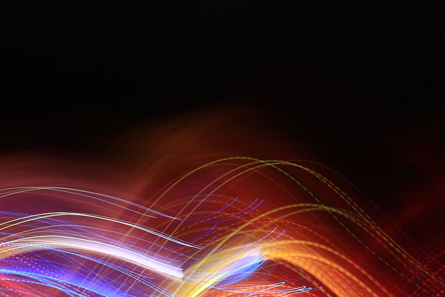 flow, light, motion, night, illuminated, long exposure, blurred motion HD wallpaper