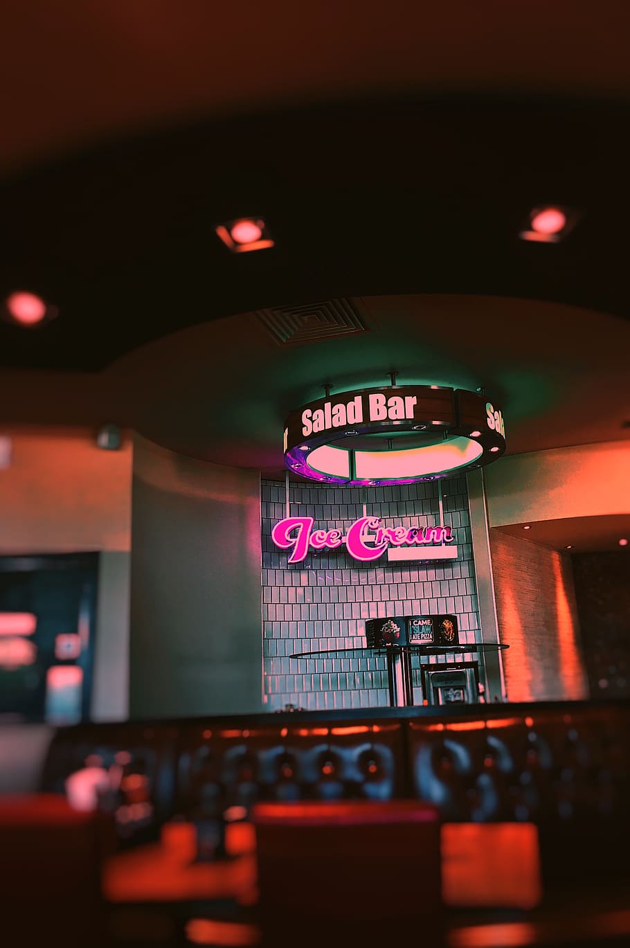 Ice Cream Neon Light Signage, bar, blur, dining, illuminated HD wallpaper