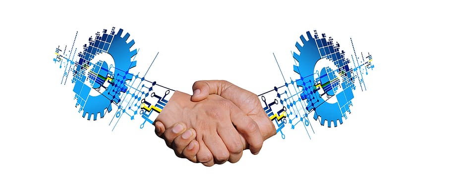 transformation, handshake, digitization, digital, visualization HD wallpaper