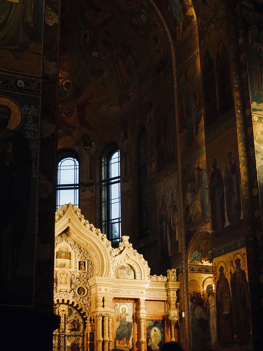 architecture, building, church, russia, st petersburg, altar