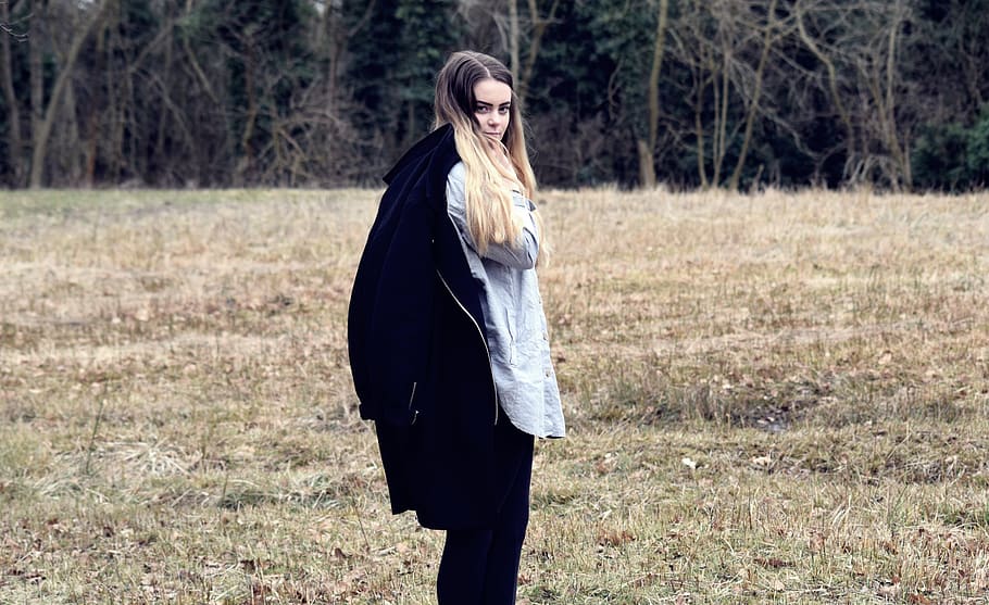 trees, forest, girl, wild, outdoors, outside, field, meadow HD wallpaper
