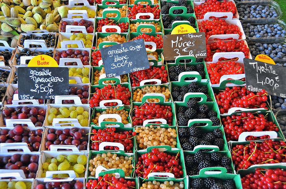 Stack of Fruits With Signage, abundance, assorted, batch, berries HD wallpaper